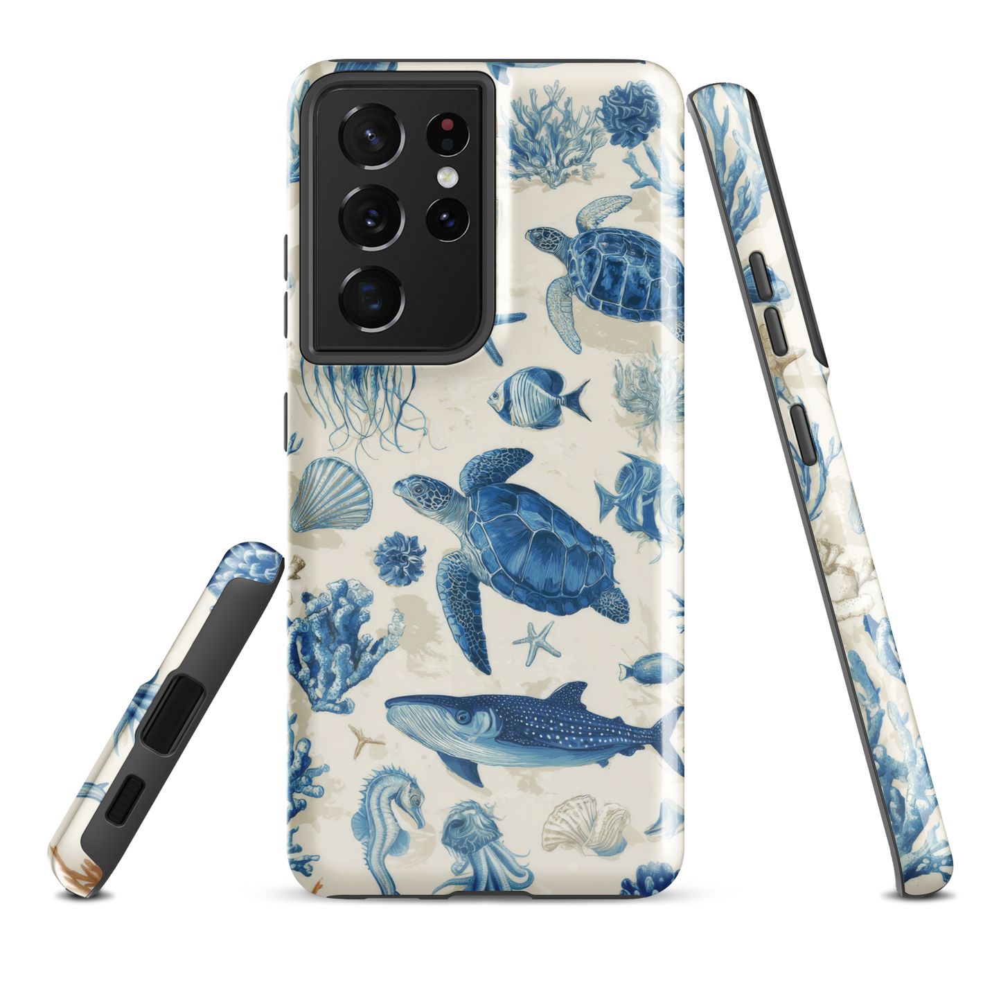 'Ocean Sketchbook' Samsung Galaxy S21 Ultra tough phone case - protective glossy case NZ Australia
