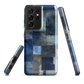Indigo patchwork phone case | Textured blue design NZ
