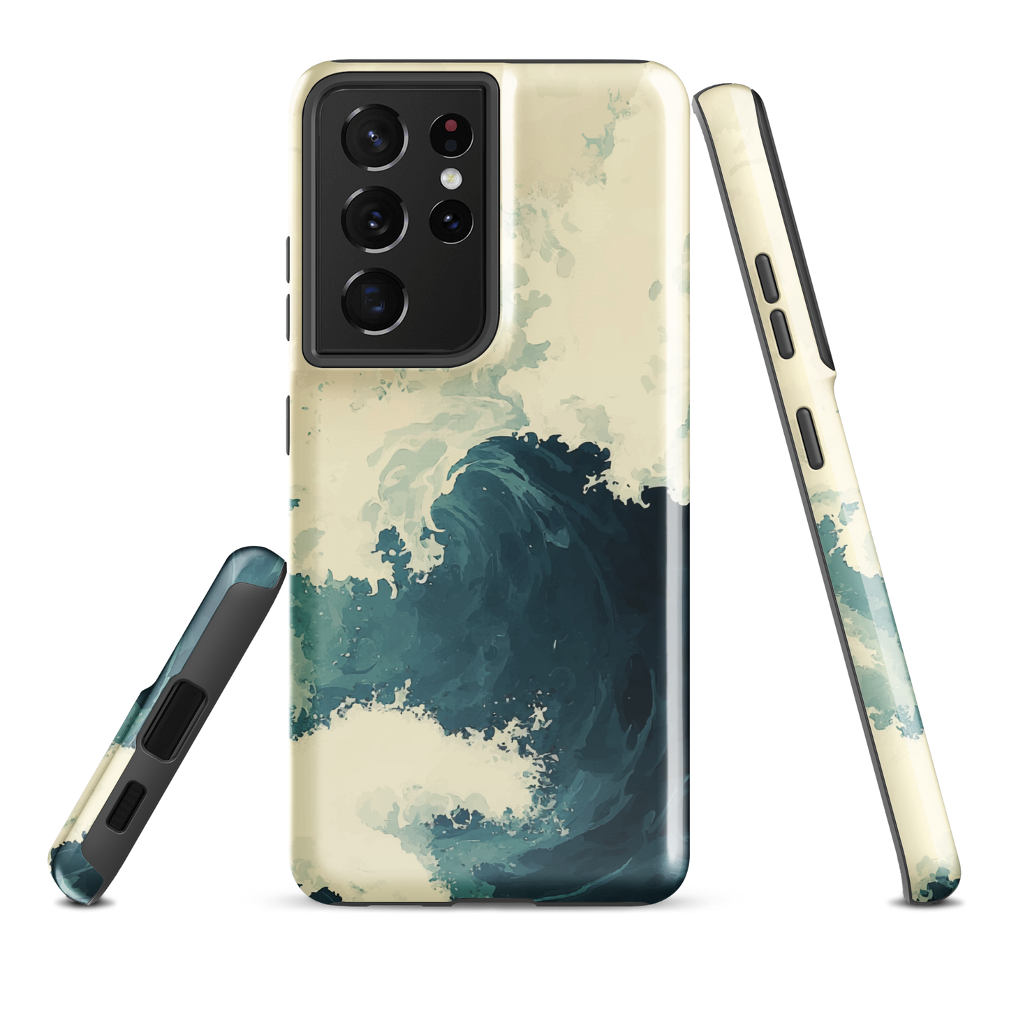 'Rising Swell' Samsung Galaxy S21 Ultra tough phone case - protective glossy case NZ Australia