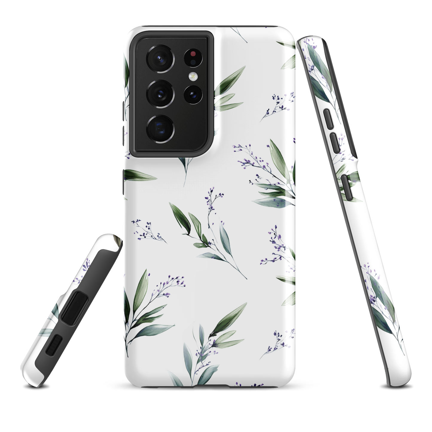'Botanical Sprigs' Samsung Galaxy S21 Ultra tough phone case - protective glossy case NZ Australia