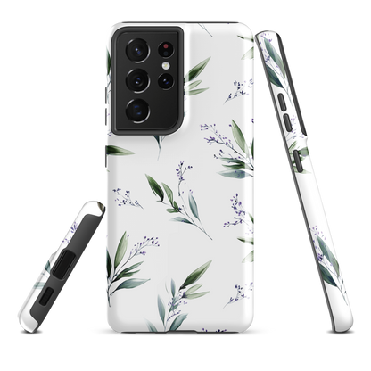 'Botanical Sprigs' Samsung Galaxy S21 Ultra tough phone case - protective glossy case NZ Australia