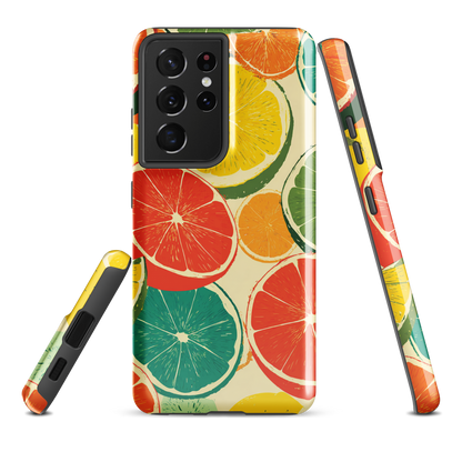'Citrus Pop' Samsung Galaxy S21 Ultra tough phone case - protective glossy case NZ Australia