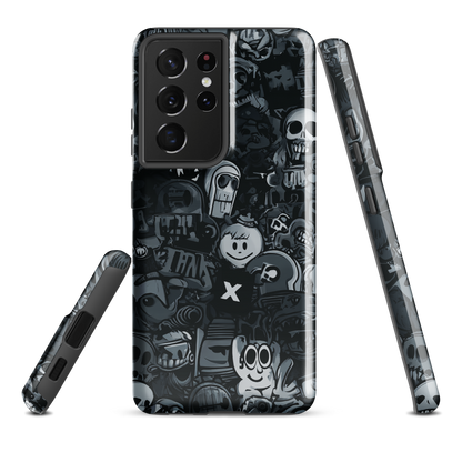 'Midnight Stickers' Samsung Galaxy S21 Ultra tough phone case - protective glossy case NZ Australia