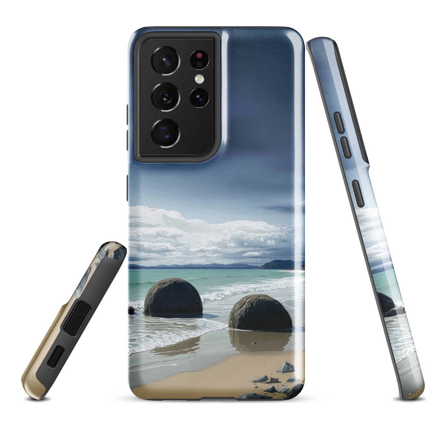 'Moeraki Boulders' Samsung Galaxy S21 Ultra tough phone case - protective glossy case NZ Australia