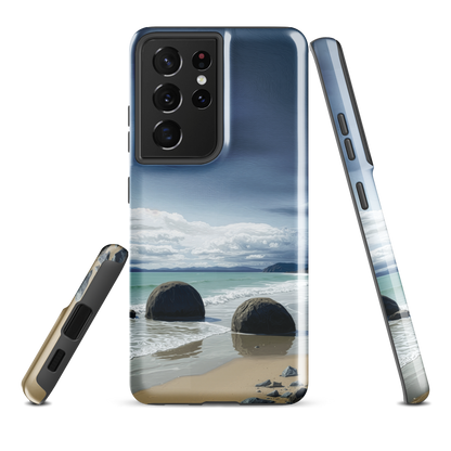 'Moeraki Boulders' Samsung Galaxy S21 Ultra tough phone case - protective glossy case NZ Australia