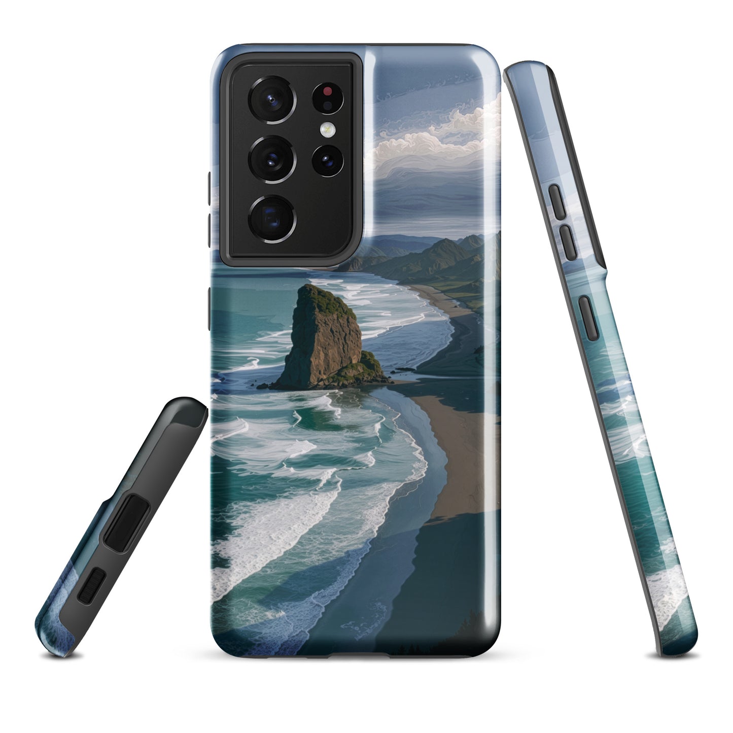 'Piha Beach' Samsung Galaxy S21 Ultra tough phone case - protective glossy case NZ Australia