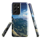Te Mata Peak designer phone case with Hawke’s Bay cliffs, rolling green hills and dramatic swirling sky