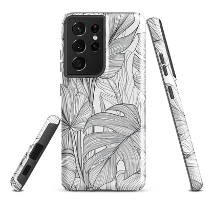'Tropical Lines' Samsung Galaxy S21 Ultra tough phone case - protective glossy case NZ Australia