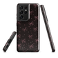 Midnight Bow seamless repeat pattern — pink hand-drawn ribbon bows and sparkle stars on a black background