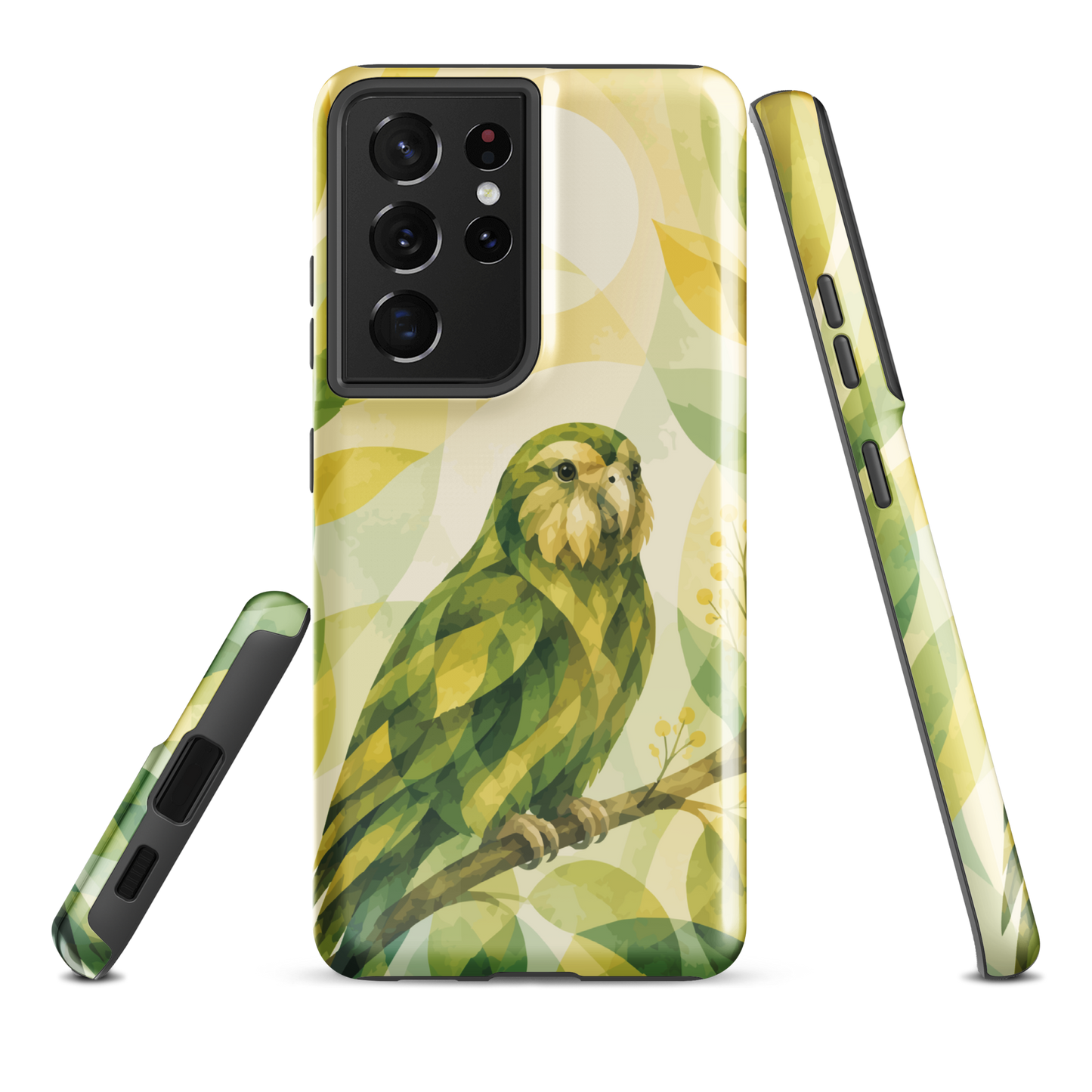 'Kākāpō' Samsung Galaxy S21 Ultra tough case - protective glossy case NZ Australia