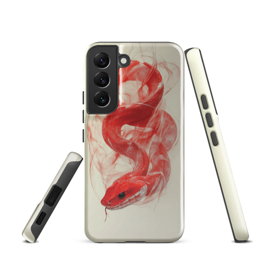 'Red Snake' Samsung Galaxy S22 tough phone case - protective glossy case NZ Australia