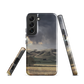 Designer phone case with NZ landscape painting of Te Hauke and cloudy skies by Ben Hart.