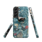 Washed Away designer phone case with abstract river stone artwork in earthy blues and natural tones.