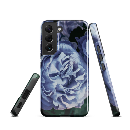 'Blue Rose' Samsung Galaxy S22 tough phone case - protective glossy case NZ Australia