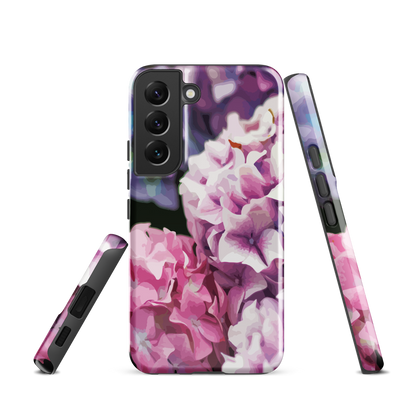 'Hydrangea' Samsung Galaxy S22 tough phone case - protective glossy case NZ Australia