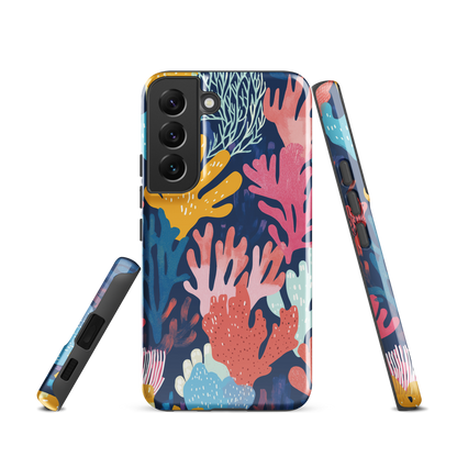 'Coral Reef' Samsung Galaxy S22 tough phone case - protective glossy case NZ Australia