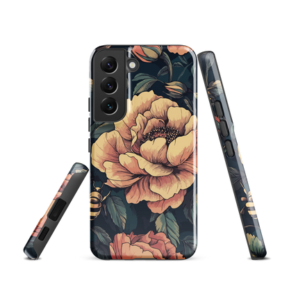 'Vintage Pink Roses' Samsung Galaxy S22 tough phone case - protective glossy case NZ Australia