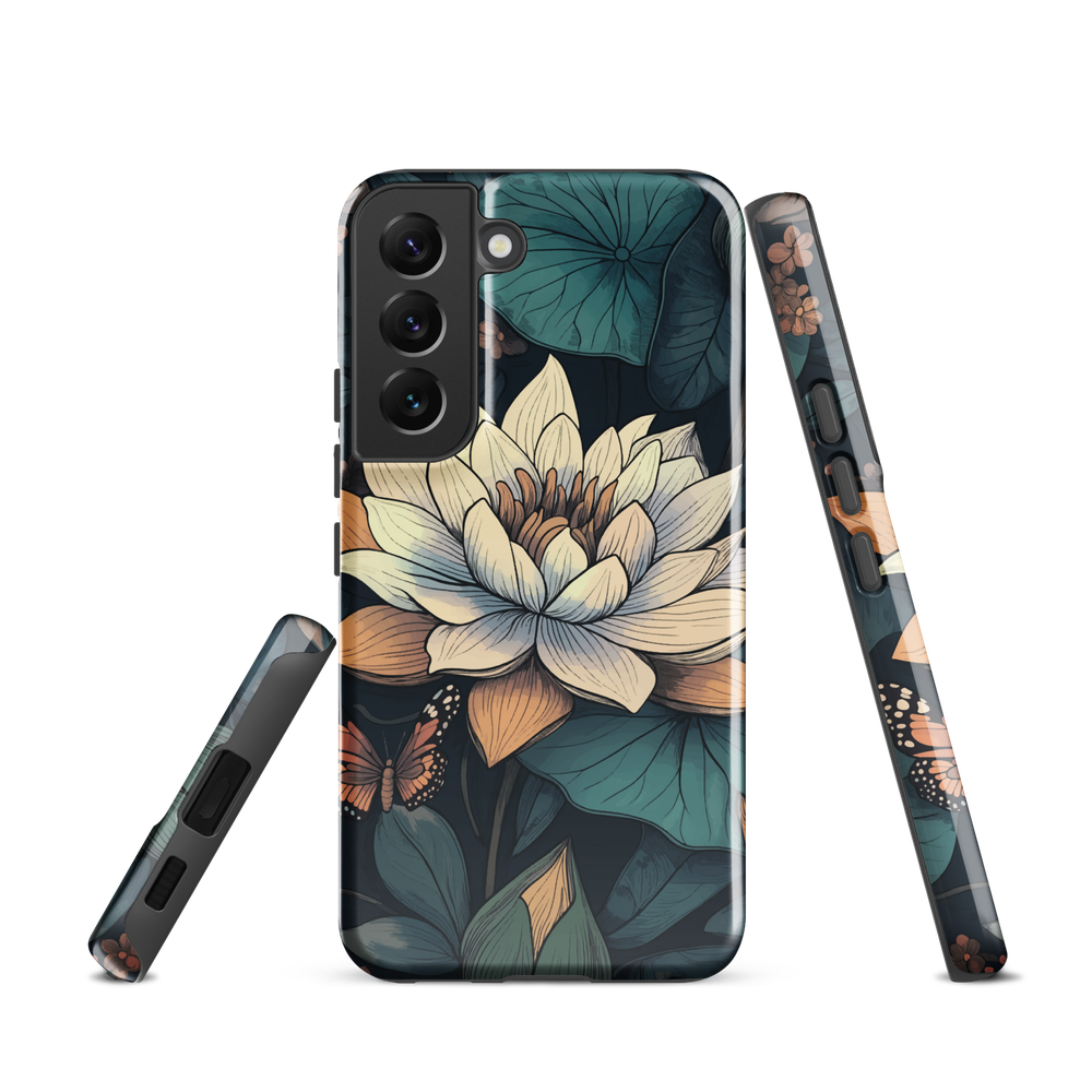 'Water Lily' Samsung Galaxy S22 tough phone case - protective glossy case NZ Australia