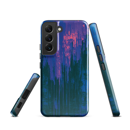 'Digital Glitch' Samsung Galaxy S22 tough phone case - protective glossy case NZ Australia