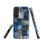 Indigo patchwork phone case | Textured blue design NZ