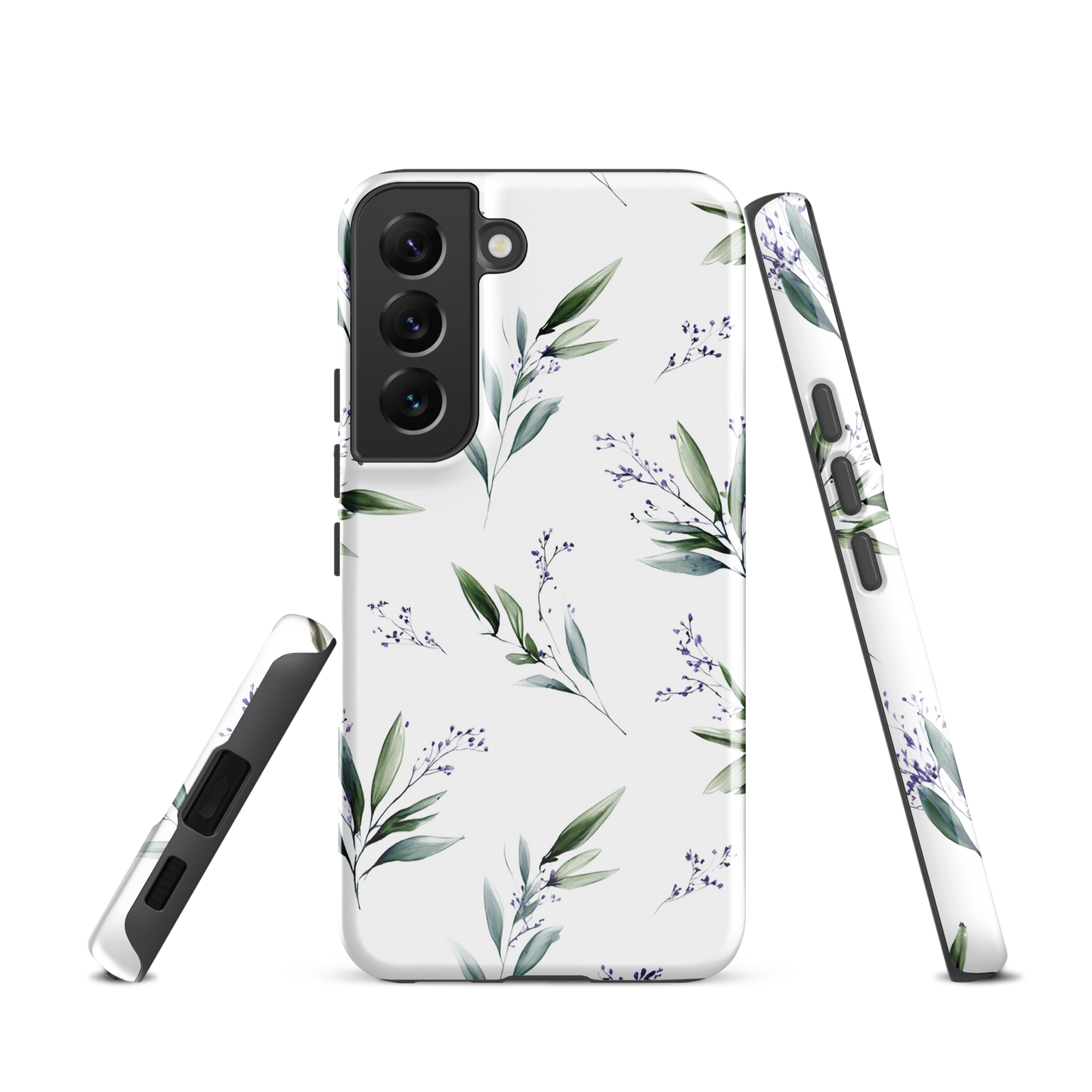 'Botanical Sprigs' Samsung Galaxy S22 tough phone case - protective glossy case NZ Australia