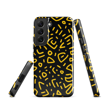 'Retro Scribbles' Samsung Galaxy S22 tough phone case - protective glossy case NZ Australia