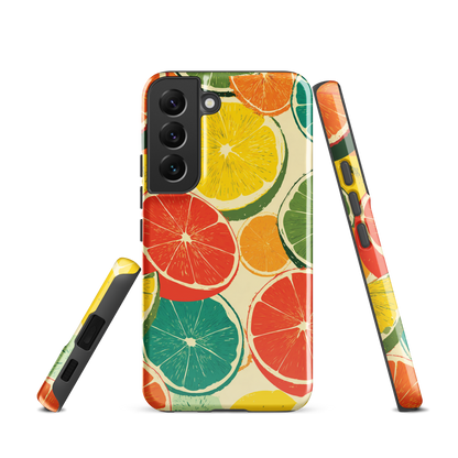 'Citrus Pop' Samsung Galaxy S22 tough phone case - protective glossy case NZ Australia