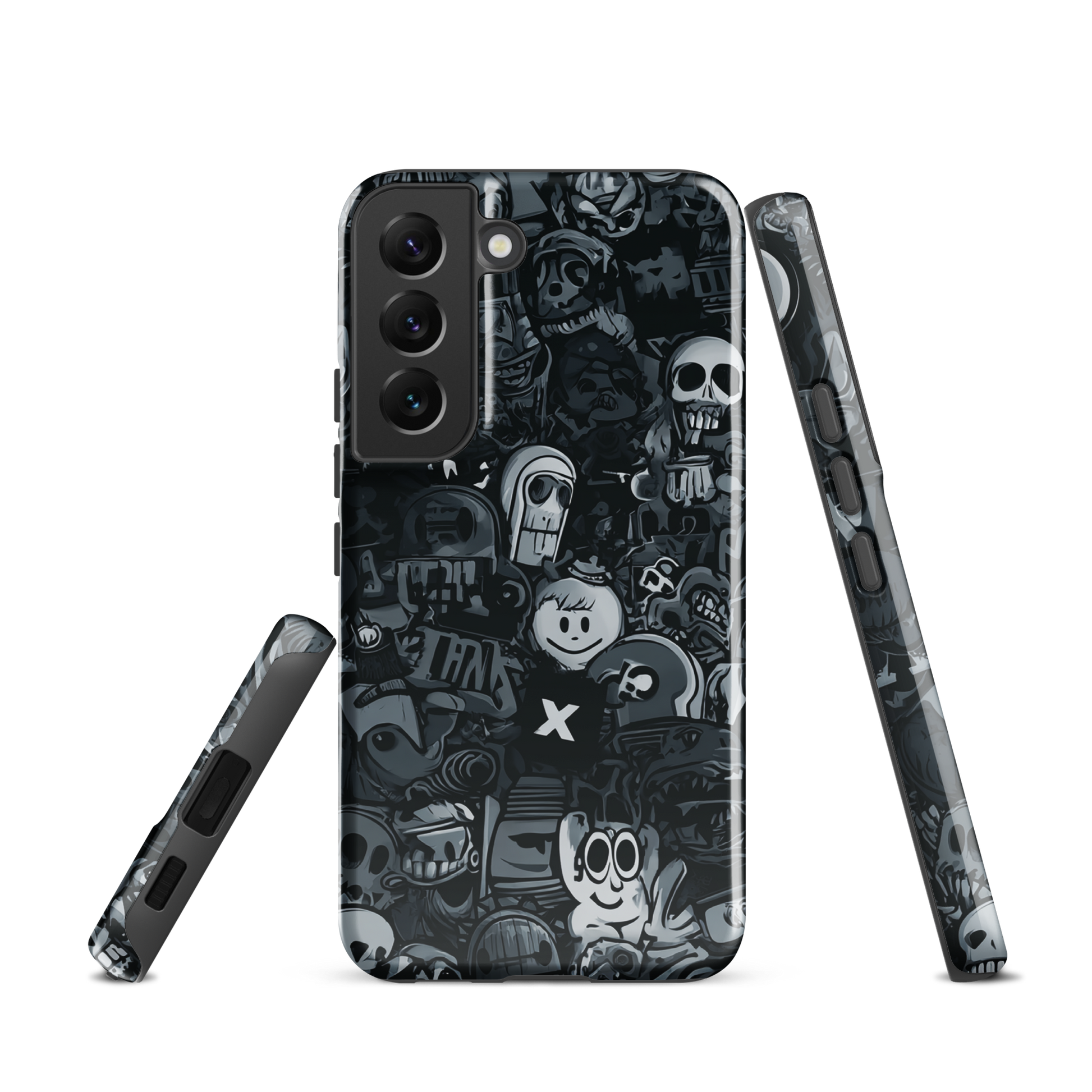 Midnight stickers phone case | Dark graphic collage NZ