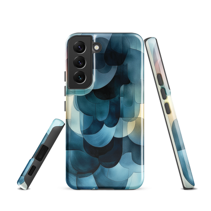 'Blue Forms' Samsung Galaxy S22 tough phone case - protective glossy case NZ Australia