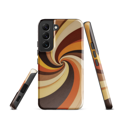 'Golden Swirl' Samsung Galaxy S22 tough phone case - protective glossy case NZ Australia