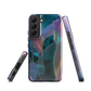 Ethereal abstract floral designer phone case in pastel pink, lilac and teal tones