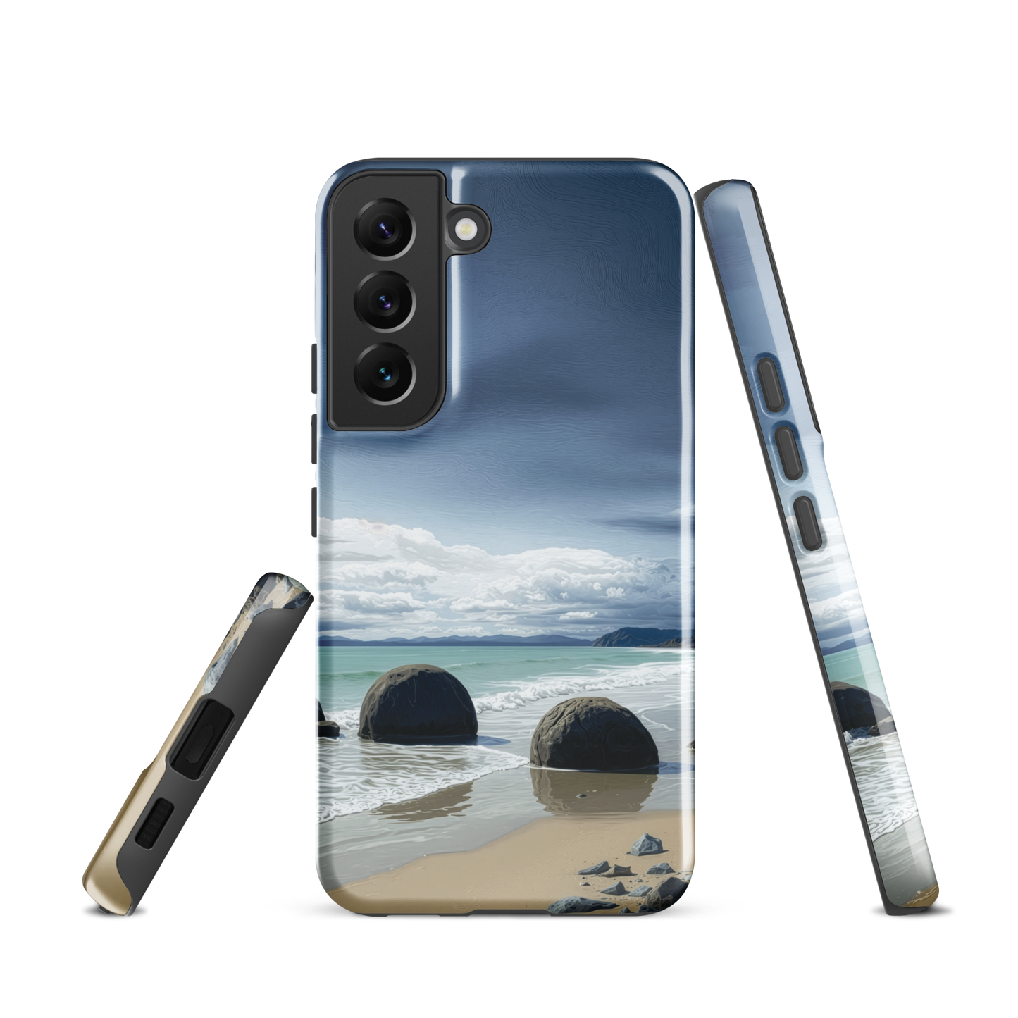 'Moeraki Boulders' Samsung Galaxy S22 tough phone case - protective glossy case NZ Australia