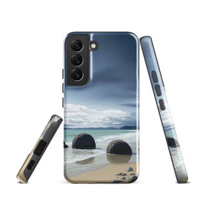 'Moeraki Boulders' Samsung Galaxy S22 tough phone case - protective glossy case NZ Australia