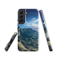 Te Mata Peak designer phone case with Hawke’s Bay cliffs, rolling green hills and dramatic swirling sky