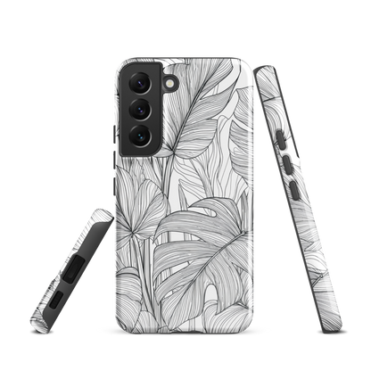 'Tropical Lines' Samsung Galaxy S22 tough phone case - protective glossy case NZ Australia