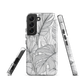 Minimal black and white tropical leaf designer phone case with detailed botanical line art