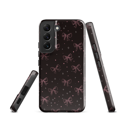 'Midnight Bow' Samsung Galaxy S22 tough phone case - protective glossy case NZ Australia