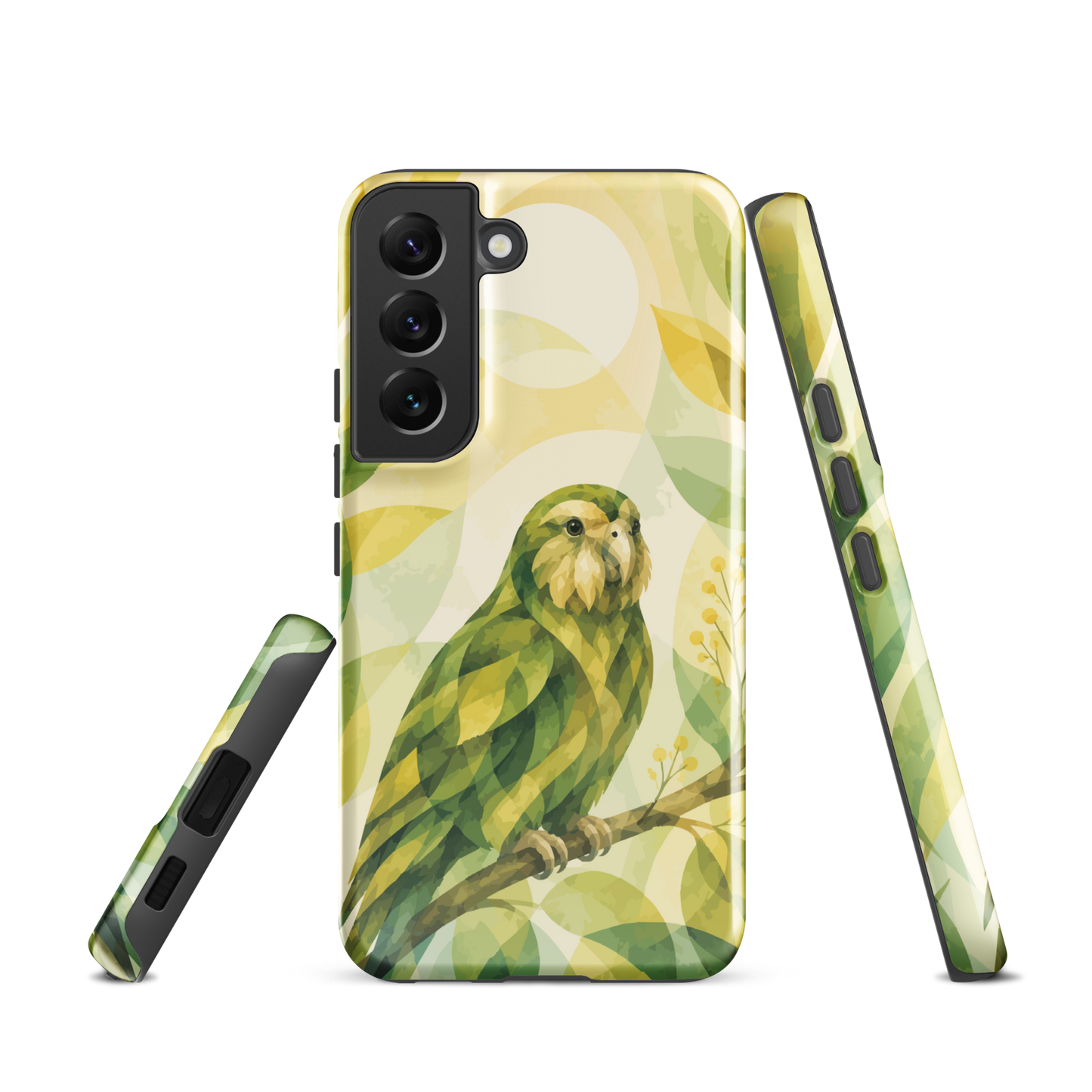 'Kākāpō' Samsung Galaxy S22 tough case - protective glossy case NZ Australia