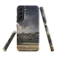 Designer phone case with NZ landscape painting of Te Hauke and cloudy skies by Ben Hart.