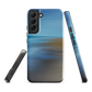 Ocean Breeze phone case with abstract blue and sandy tones inspired by sea and sky.