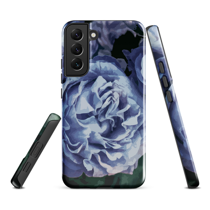 'Blue Rose' Samsung Galaxy S22 Plus tough phone case - protective glossy case NZ Australia