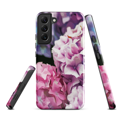 'Hydrangea' Samsung Galaxy S22 Plus tough phone case - protective glossy case NZ Australia