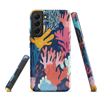 'Coral Reef' Samsung Galaxy S22 Plus tough phone case - protective glossy case NZ Australia
