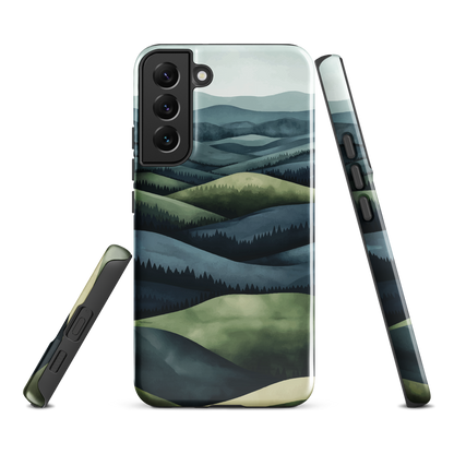 'Blue Mountains' Samsung Galaxy S22 Plus tough phone case - protective glossy case NZ Australia