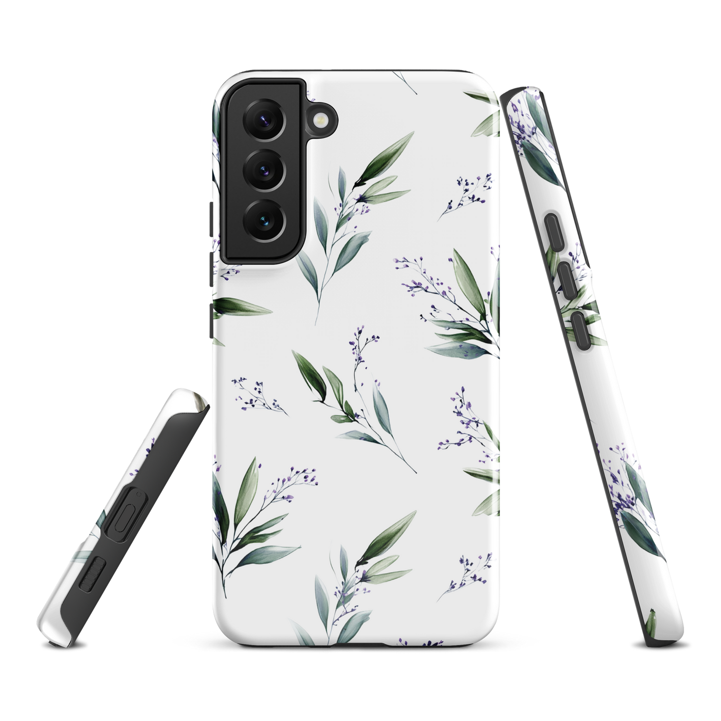 'Botanical Sprigs' Samsung Galaxy S22 Plus tough phone case - protective glossy case NZ Australia