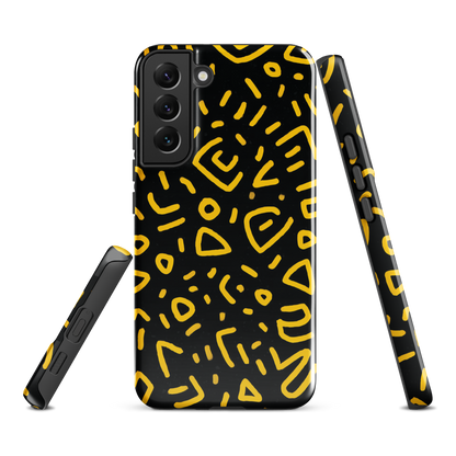 'Retro Scribbles' Samsung Galaxy S22 Plus tough phone case - protective glossy case NZ Australia