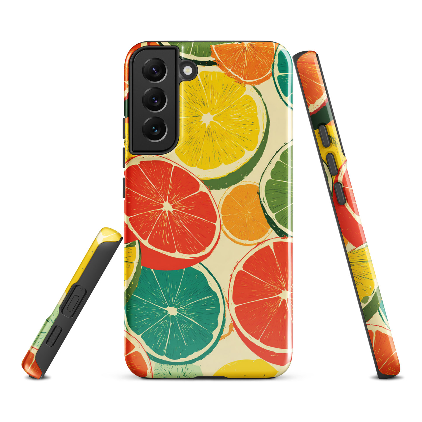 'Citrus Pop' Samsung Galaxy S22 Plus tough phone case - protective glossy case NZ Australia