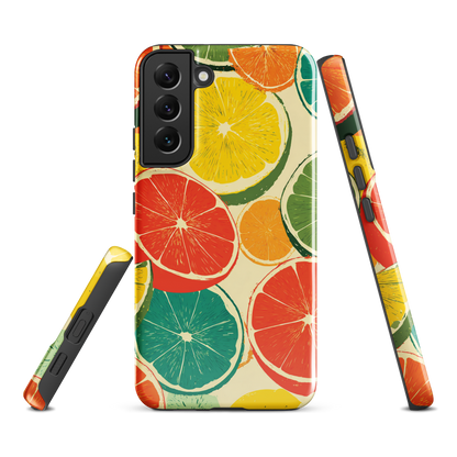 'Citrus Pop' Samsung Galaxy S22 Plus tough phone case - protective glossy case NZ Australia