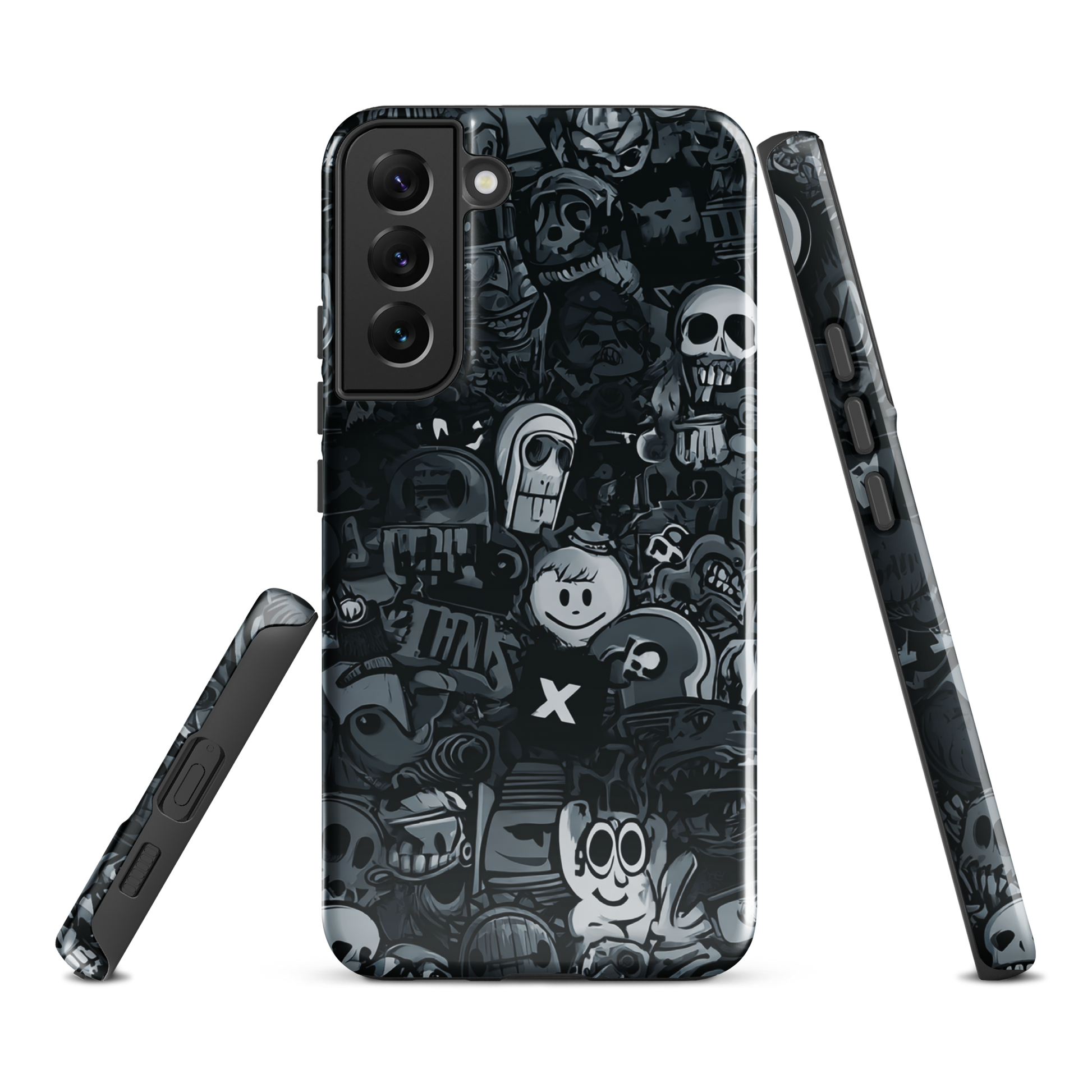 Midnight stickers phone case | Dark graphic collage NZ