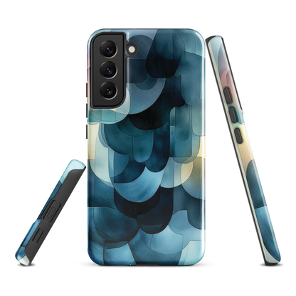 'Blue Forms' Samsung Galaxy S22 Plus tough phone case - protective glossy case NZ Australia